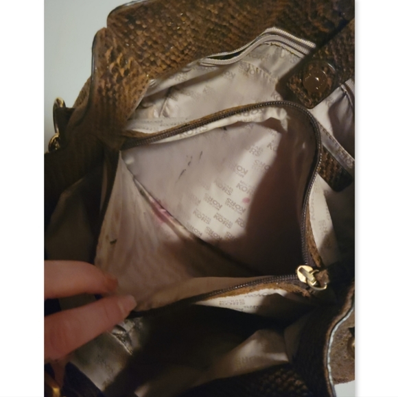 Michael Kors Python Snakeskin Chain Satchel Tote - Picture 11 of 13